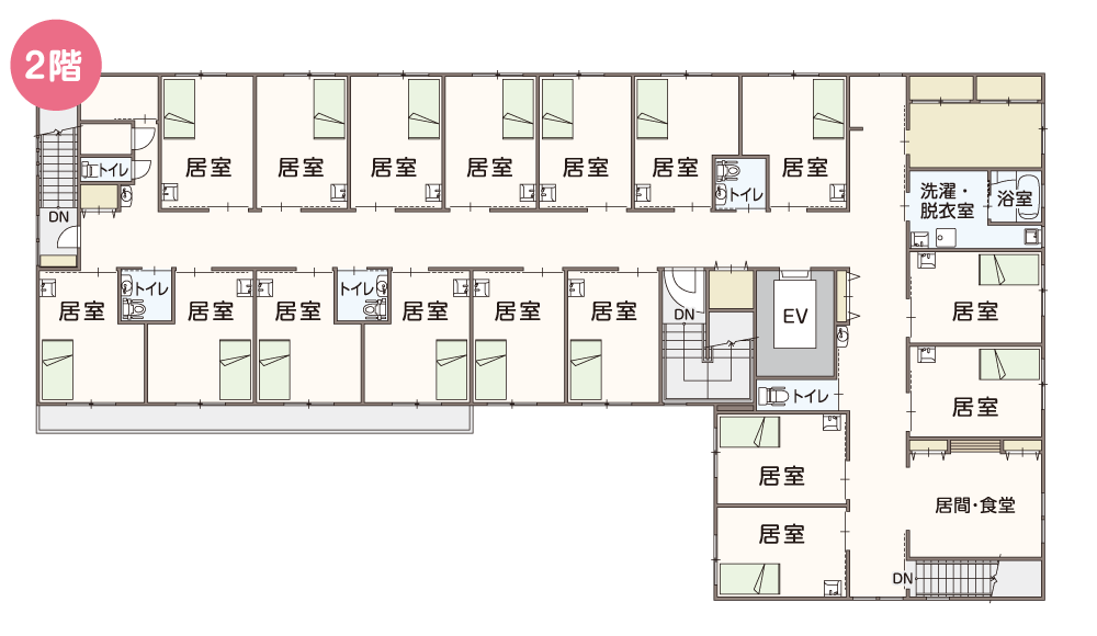 住宅型有料老人ホーム まごころ 施設間取図